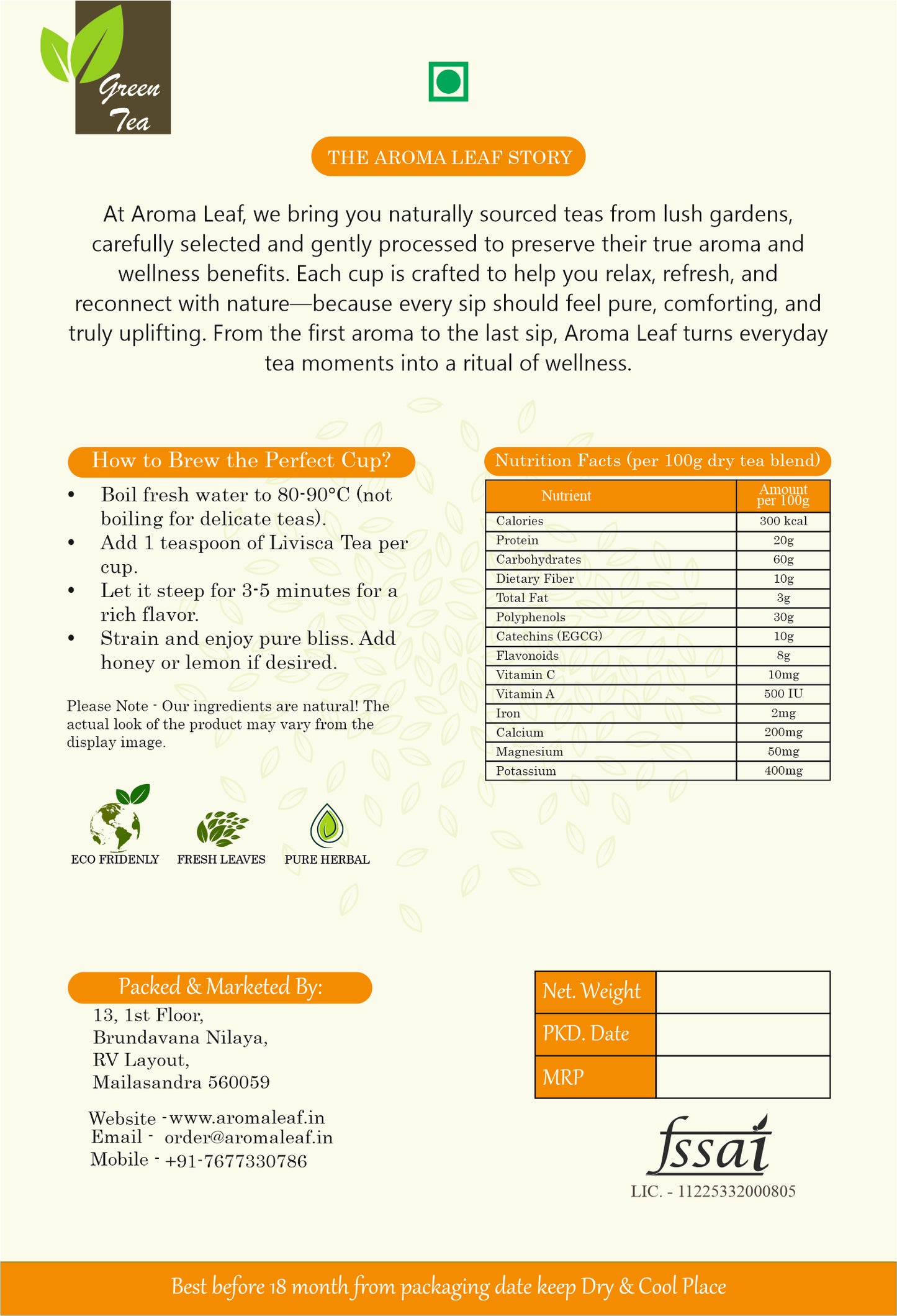 Calendula Flower Green Tea