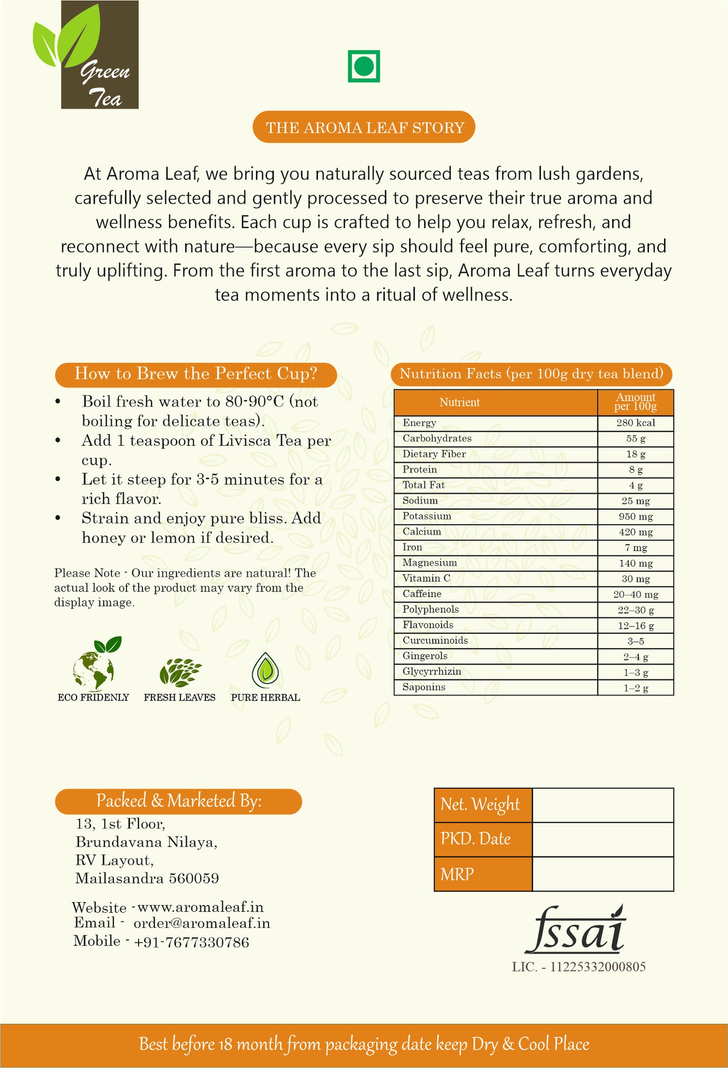 Cholesterol Support Green Tea