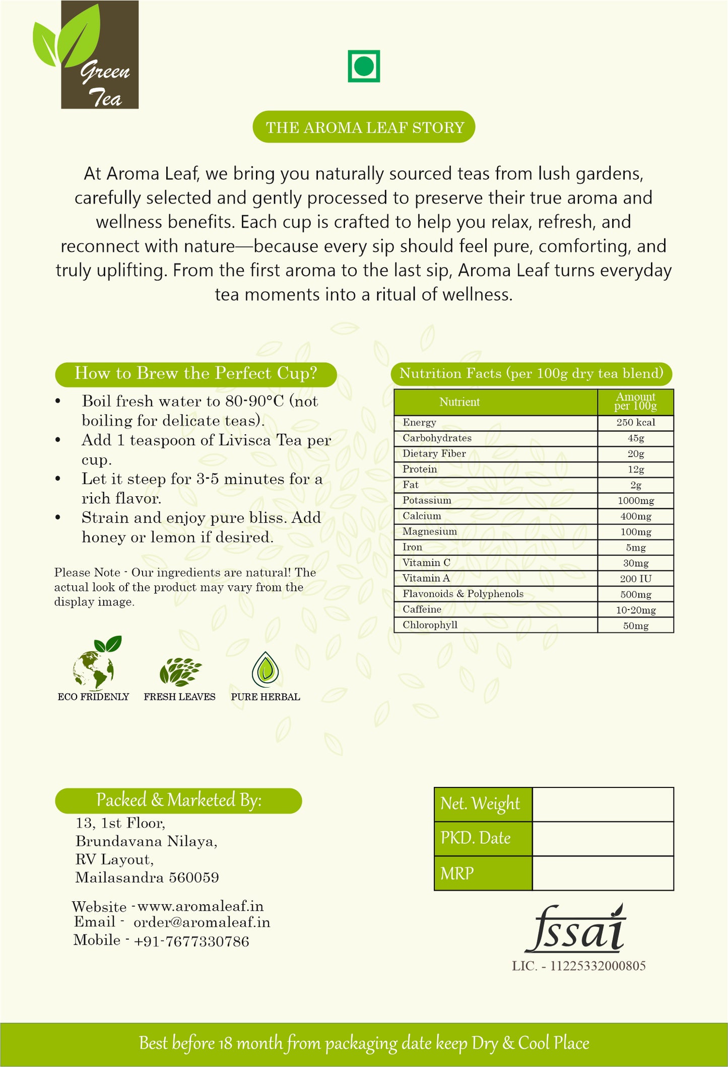 Diuretic Support Green Tea