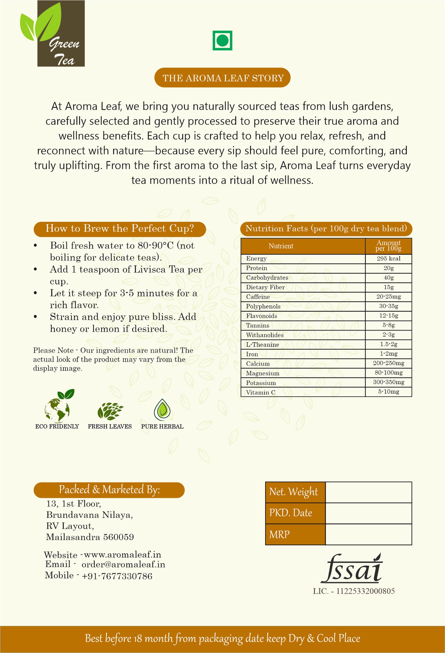 Ashwagandha Herbal Green Tea