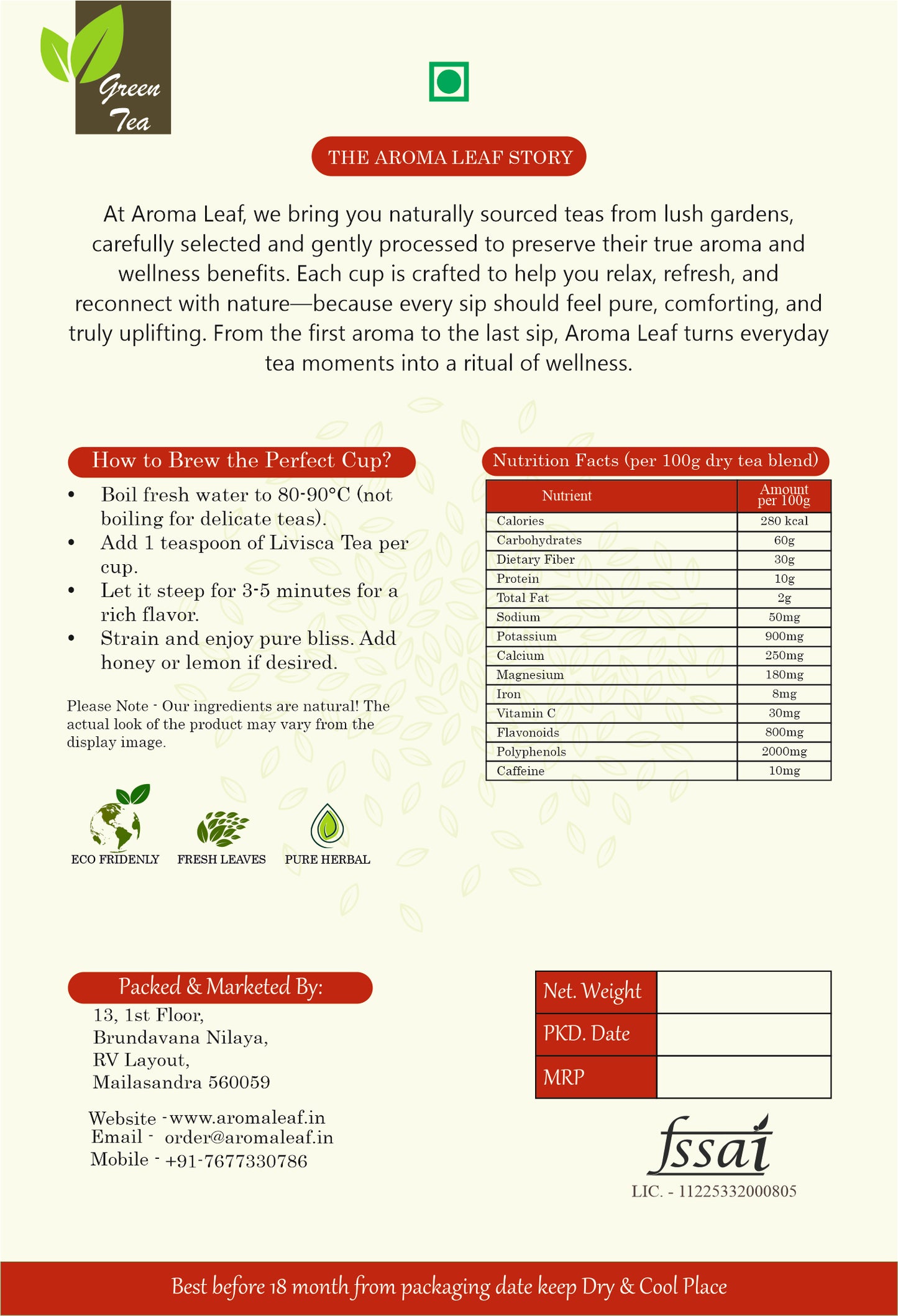 Blood Pressure Support Green Tea