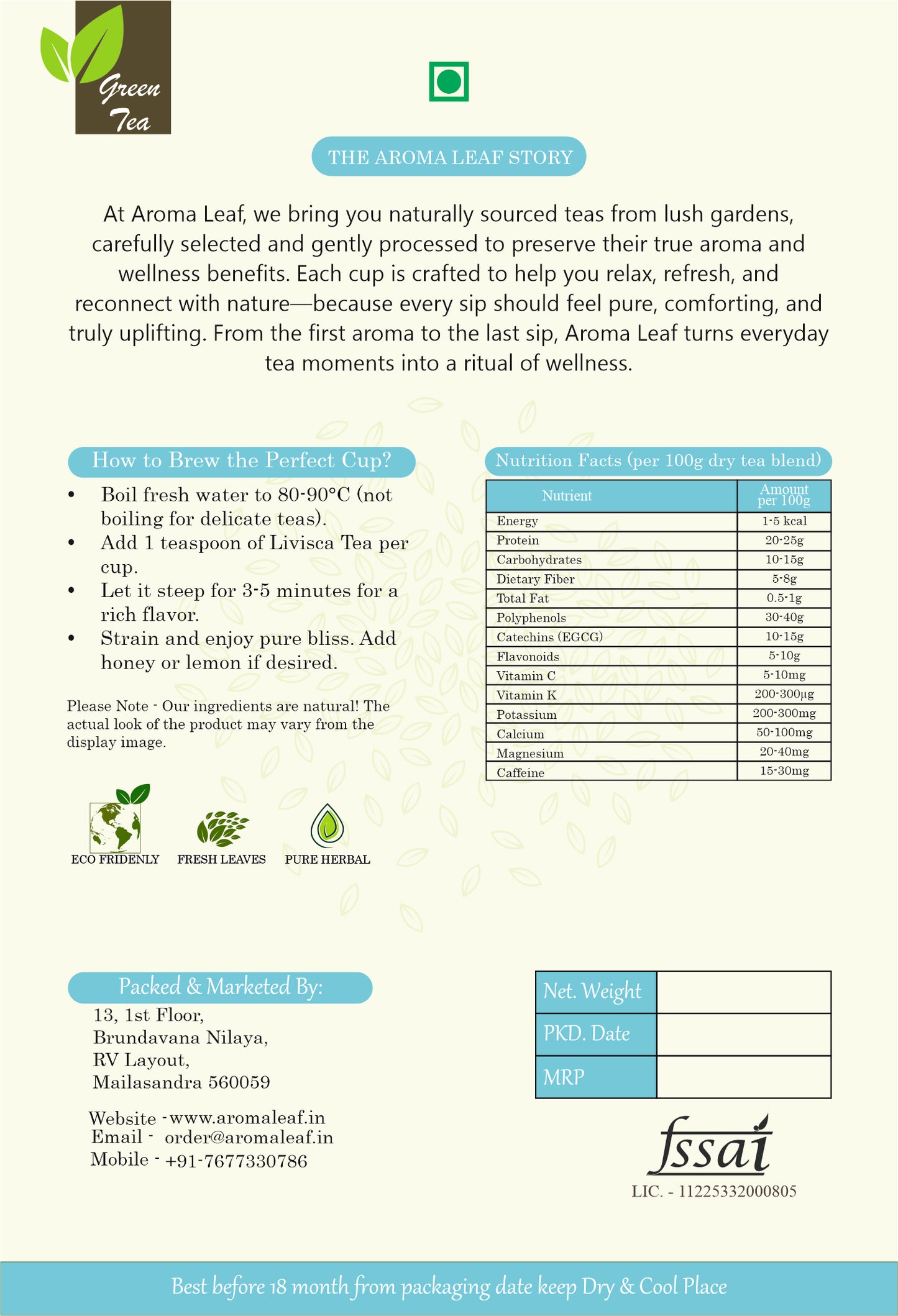 Elderflower Green Tea